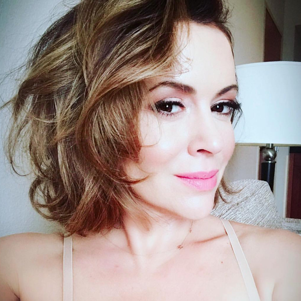 Alyssa Milano - Custom Gold necklace - 2 Letter