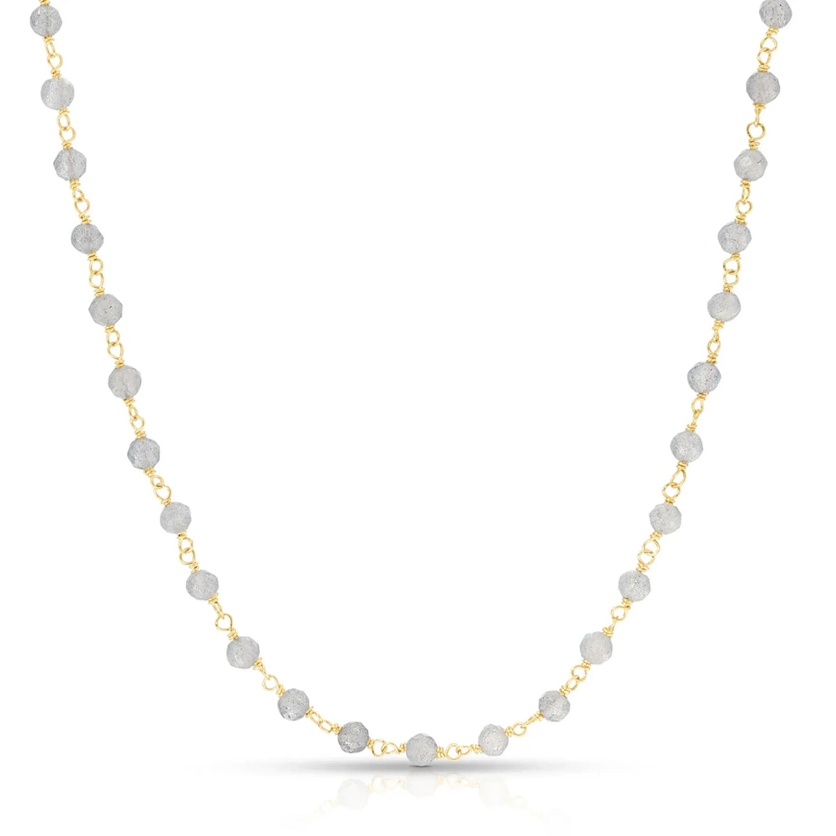 The Sage Bouquet Necklace on a white background. 