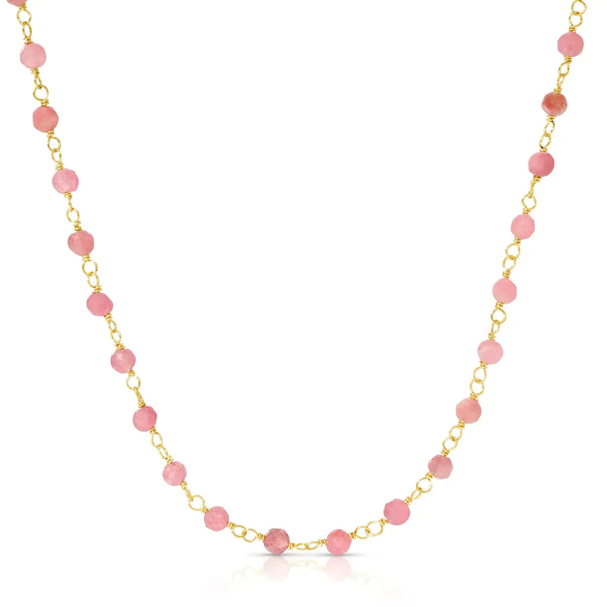 The Peony Bouquet Necklace on a white background. 