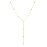 A Starstruck Diamond Lariat in yellow gold on a white background. 