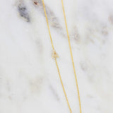 Double-Sided Diamond Initial M Necklace