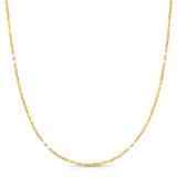 A Confetti Necklace - Yellow on a white background. 