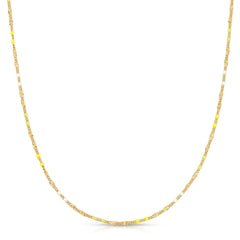 A Confetti Necklace - Yellow on a white background. 