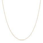 A Classic Bead Chain in rose gold on a white background. 