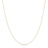 A Classic Bead Chain in rose gold on a white background. 