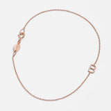 A rose gold Custom Gold Bracelet - 1 Letter with the letter B on a white background. 