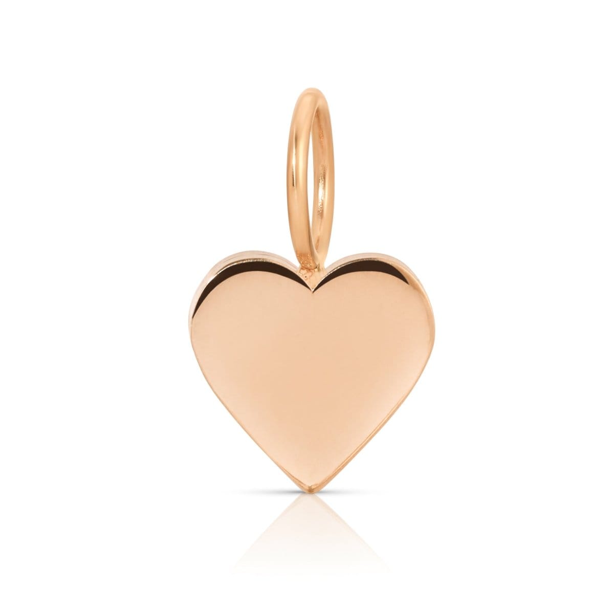 A rose gold Heart Charm Pendant on a white background. 