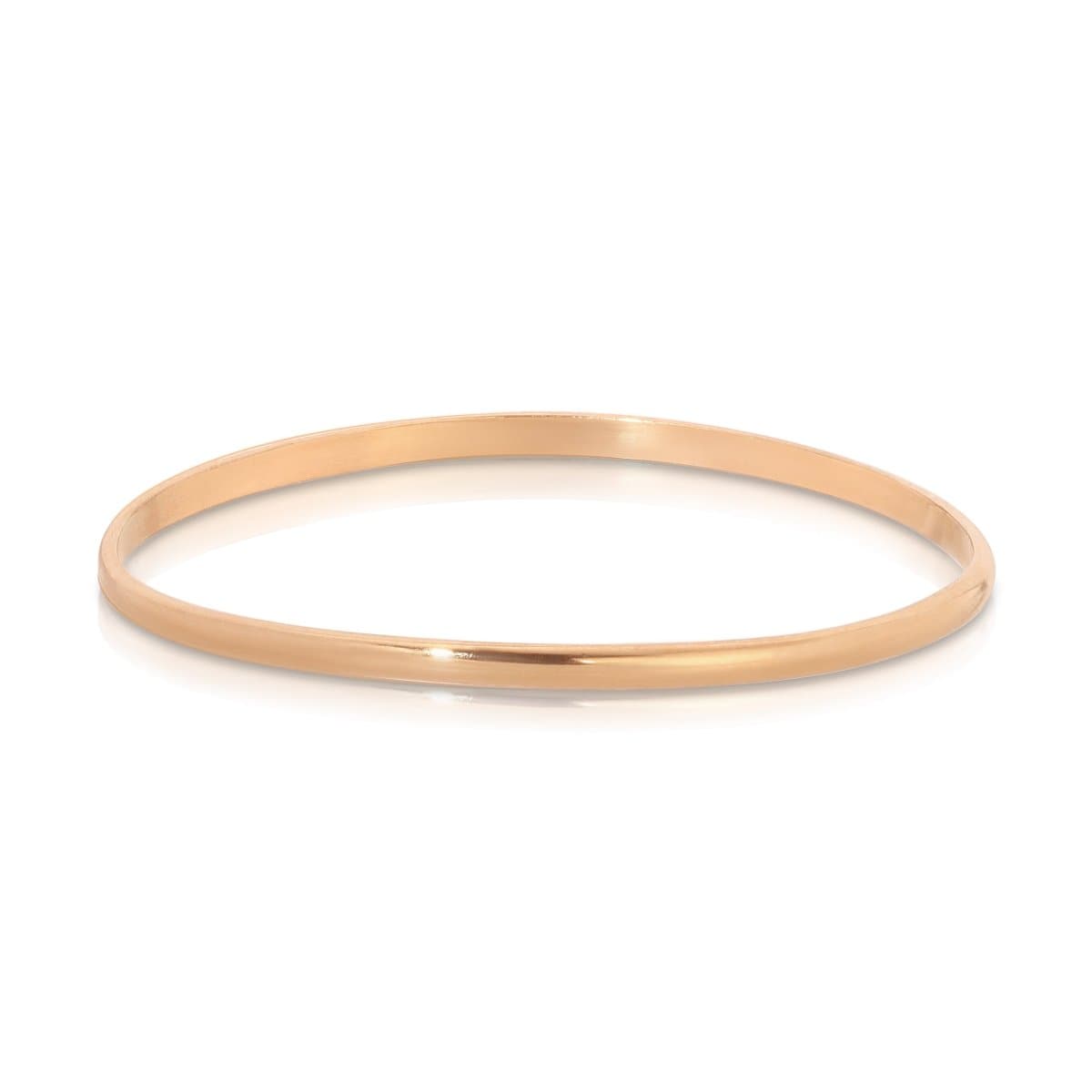 A Delicate Band in rose gold on a white background. 