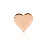 A Heartfelt Stud in rose gold on a white background. 