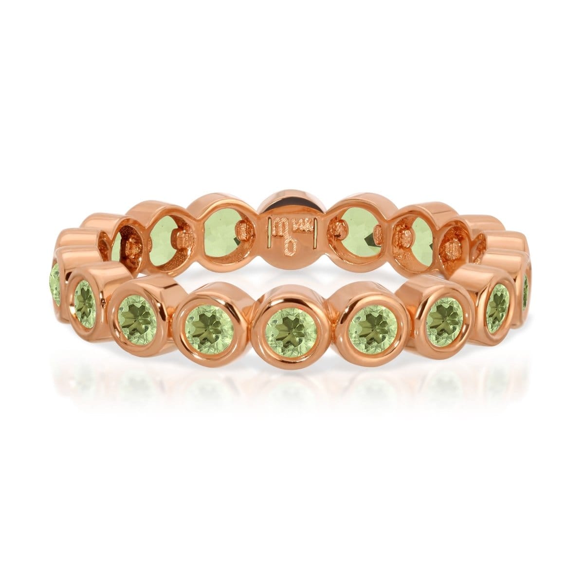 The Hydrangea Bouquet Ring in rose gold on a white background.