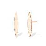 A pair of Horizon Studs in rose gold on a white background. 