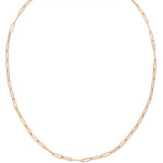 An Element Long Link Chain in rose gold on a white background. 