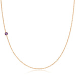 A rose gold 14k Gold Asymmetrical Number Necklace - 9 on a white background. 