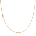 A rose gold 14k Gold Asymmetrical Number Necklace - 5 on a white background. 