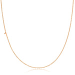 A rose gold 14k Gold Asymmetrical Number Necklace - 1 with a cable chain on a white background. 