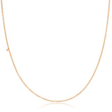 A rose gold 14k Gold Asymmetrical Number Necklace - 1 with a cable chain on a white background. 