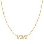 A Pavé MIMI Necklace in rose gold on a bead chain on a white background.