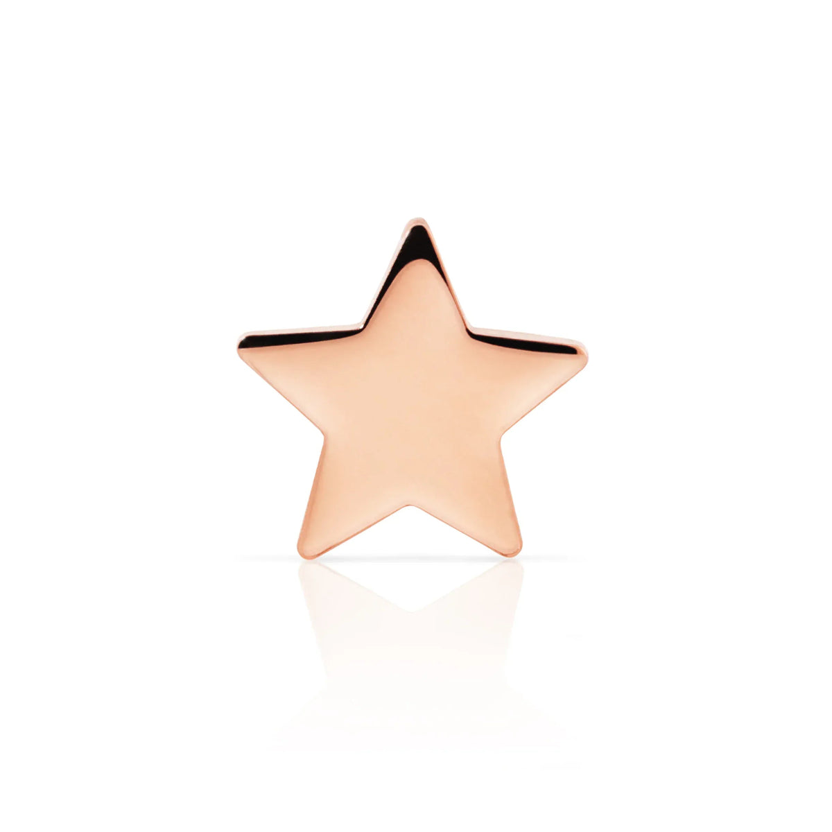 A 14K Gold Charm Stud - Star in rose gold on a white background.