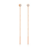 Threader Earrings Diamond in rose gold on a white background. 