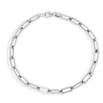 A Bold Link Bracelet in white gold on a white background. 