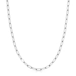 A white gold Bold Link Chain on a white background. 