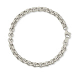 A Rolo Bracelet in white gold on a white background. 