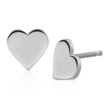 A pair of Heartfelt Studs in white gold on a white background. 