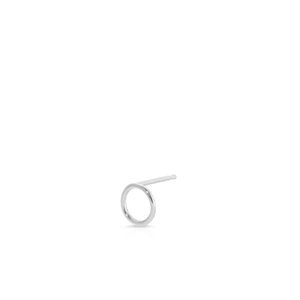 An Open Eclipse Earring - Mini in white gold on a white background. 