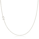 A white gold 14k Gold Asymmetrical Number Necklace - 2 on a white background. 