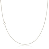 A white gold 14k Gold Asymmetrical Number Necklace - 3 on a white background.