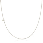 A white gold 14k Gold Asymmetrical Number Necklace - 4 on a white background. 