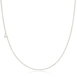 A white gold 14k Gold Asymmetrical Number Necklace - 4 on a white background. 