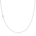 A white gold 14k Gold Asymmetrical Number Necklace - 6 on a white background. 