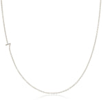 A white gold 14k Gold Asymmetrical Number Necklace - 7 on a white background. 