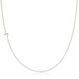 A white gold 14k Gold Asymmetrical Number Necklace - 7 on a white background. 