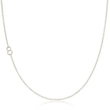 A white gold 14k Gold Asymmetrical Number Necklace - 8 on a white background. 