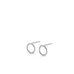 A pair of Open Eclipse Earrings - Mini in white gold on a white background. 