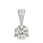 A Princess Diamond Pendant in white gold on a white background. 