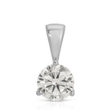 A Princess Diamond Pendant in white gold on a white background. 