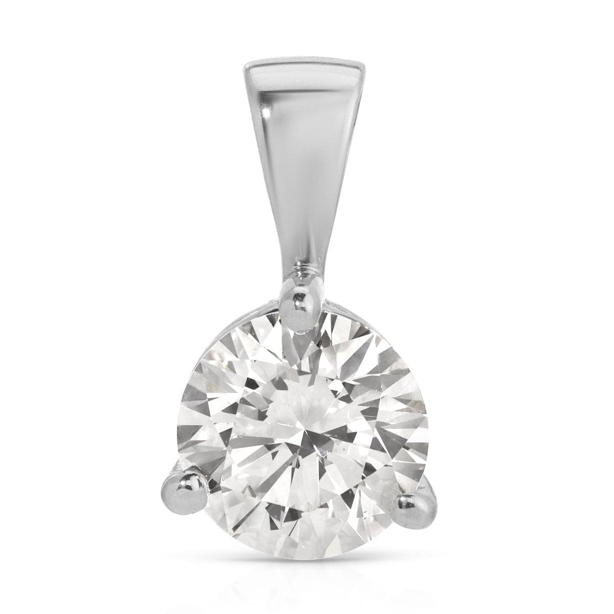 A Queen Diamond Pendant in white gold on a white background. 