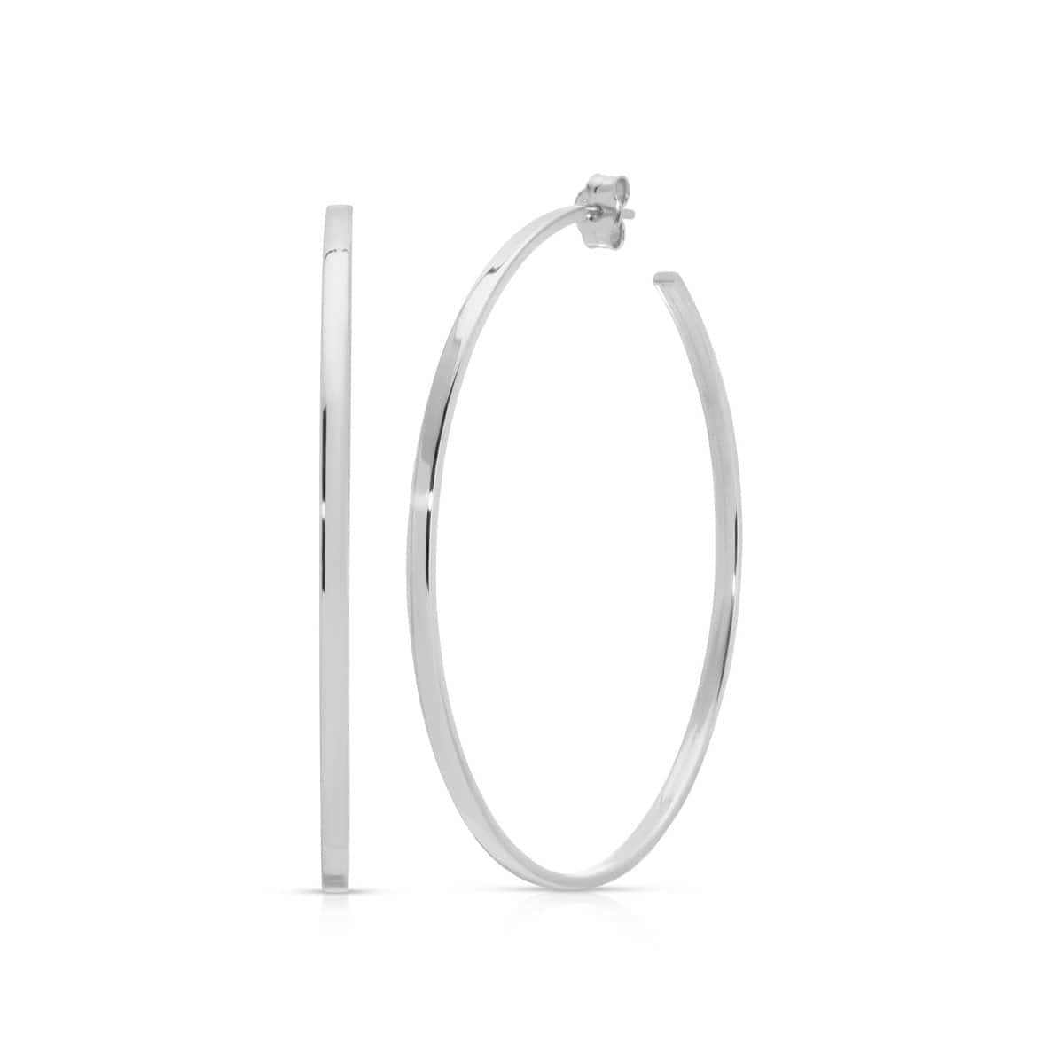 A Sleek & Chic Hoops - Medium in white gold on a white background. 