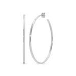 A Sleek & Chic Hoops - Medium in white gold on a white background. 