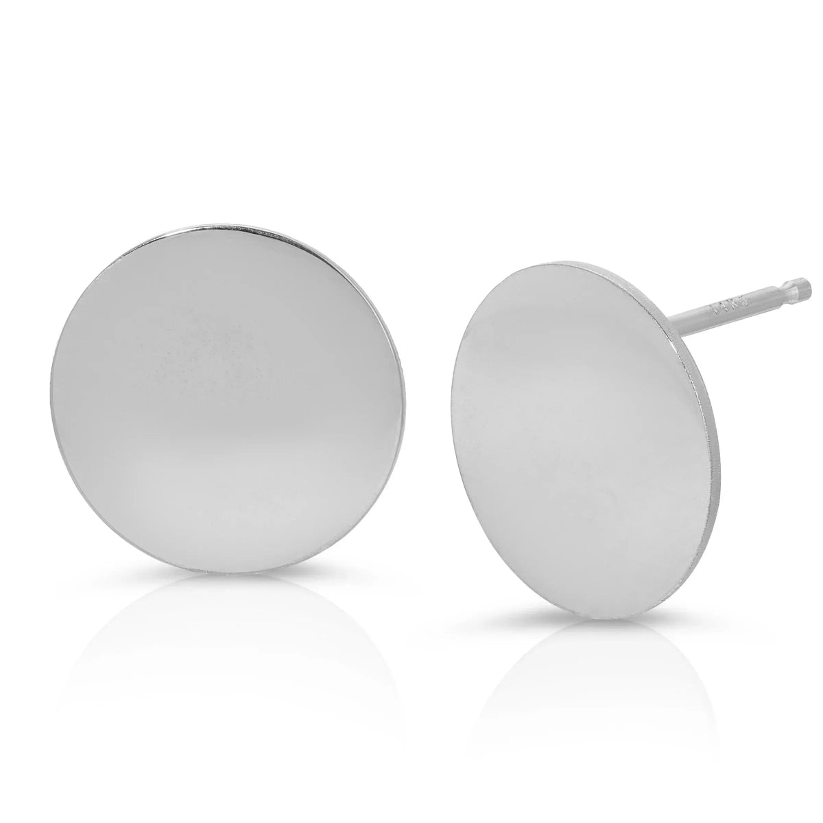 A pair of Solid Eclipse Earring - Large in white gold on a white background. 