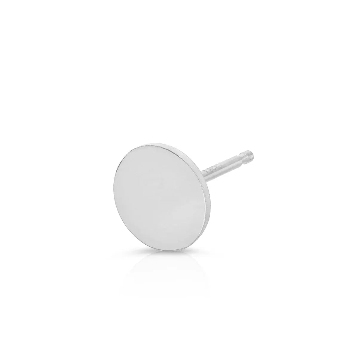 A Solid Eclipse Earring - Mini in white gold on a white background. 