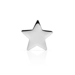 A 14K Gold Charm Stud - Star in white gold on a white background.