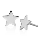 A 14K Gold Charm Stud - Star in white gold on a white background.