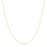 A Classic Bead Chain in yellow gold on a white background. 