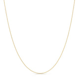 A Classic Bead Chain in yellow gold on a white background. 