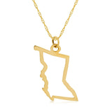 A British Columbia pendant necklace in yellow gold on a white background.  