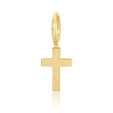 A yellow gold Cross Charm Pendant on a white background. 